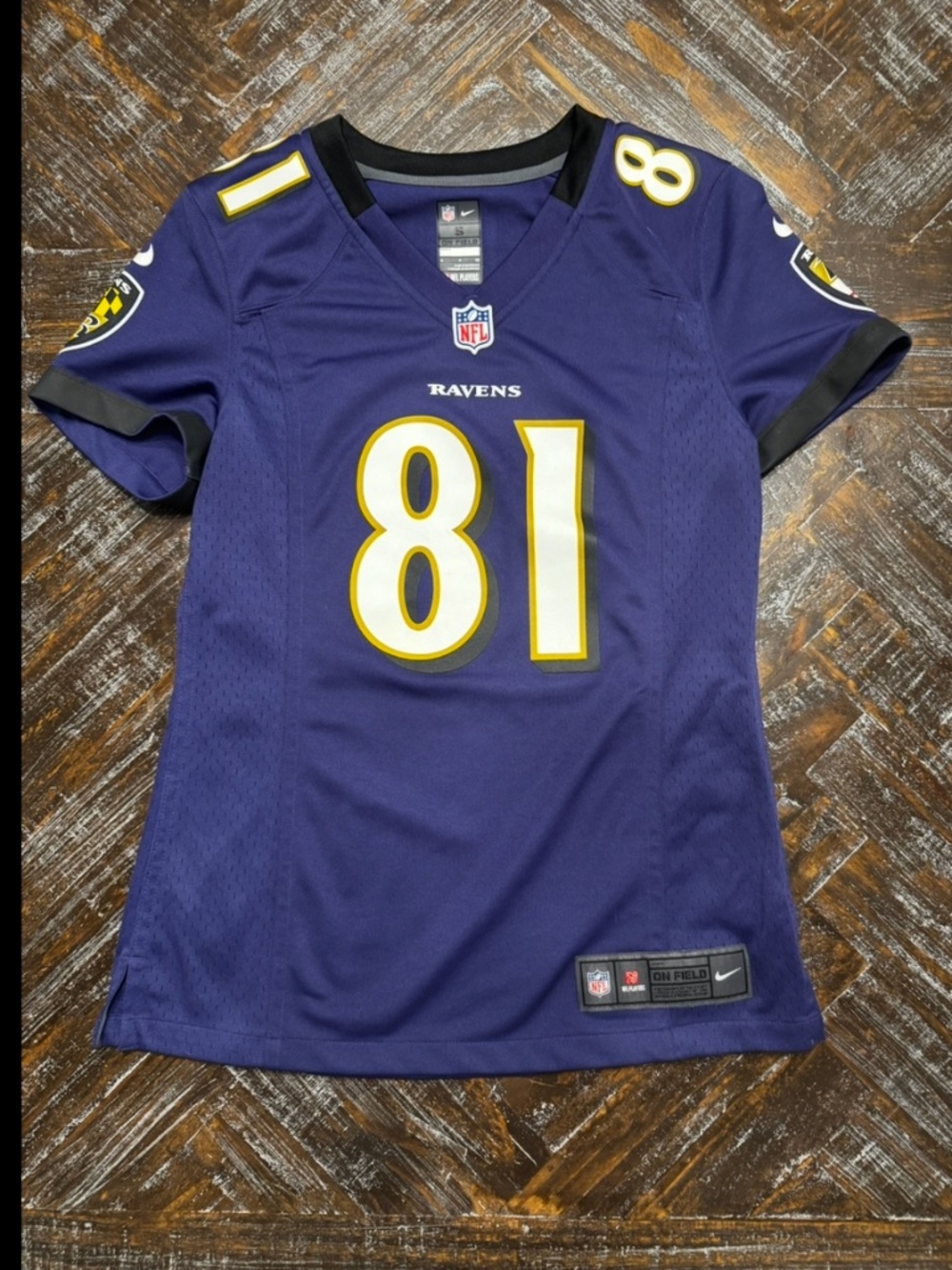 Nike On Field Baltimore Ravens Anquan Boldin #81 Women’s Small Purple NFL Jersey
